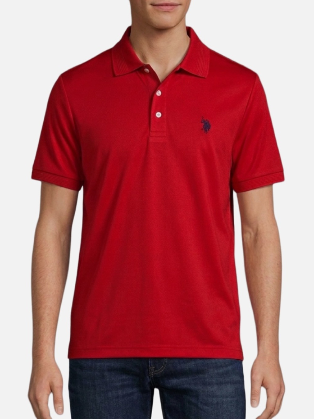 U.S. Polo Assn. Men's Large Bright Red Polo with Embroidered Logo
